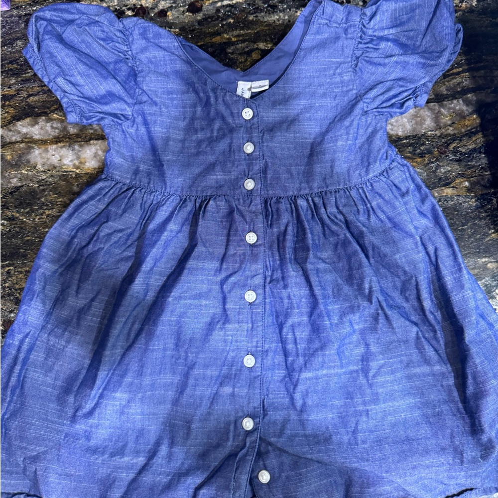 Janie and jack CHAMBRAY PUFF SLEEVE DRESS size 3